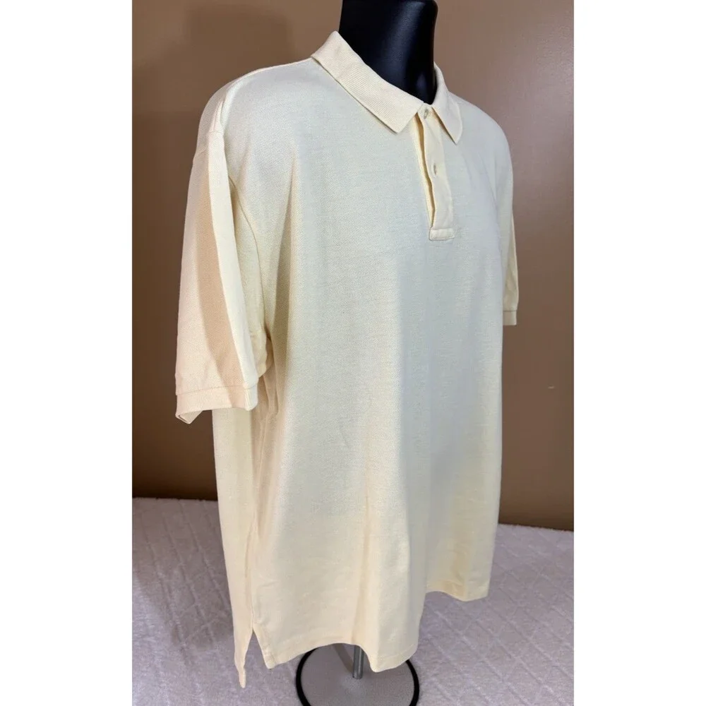 Vintage Ralph Lauren Embroidered Polo Shirt Light Yellow Mens Size Large